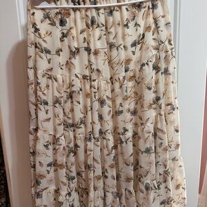 Hayden Cream Floral Maxi Skirt